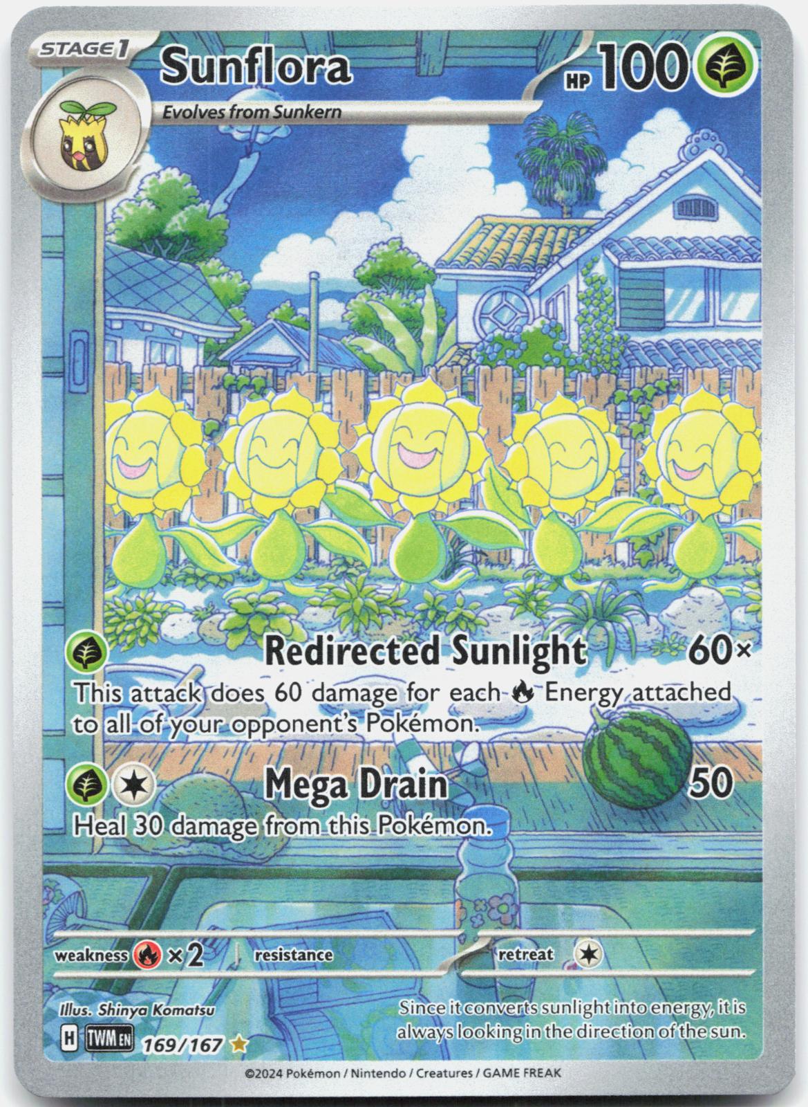 Sunflora 169/167 Illustration Rare Twilight Masquerade Pokemon Holo Near Mint
