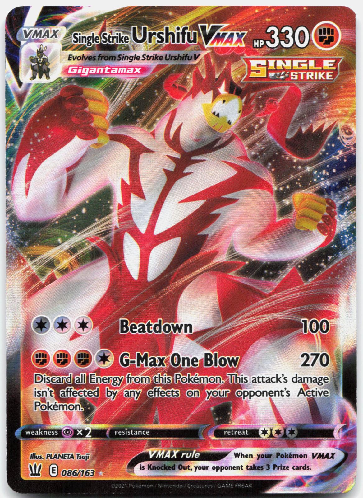 Single Strike Urshifu VMAX 086/163 Holo VMAX Rare Battle Styles Pokemon NM
