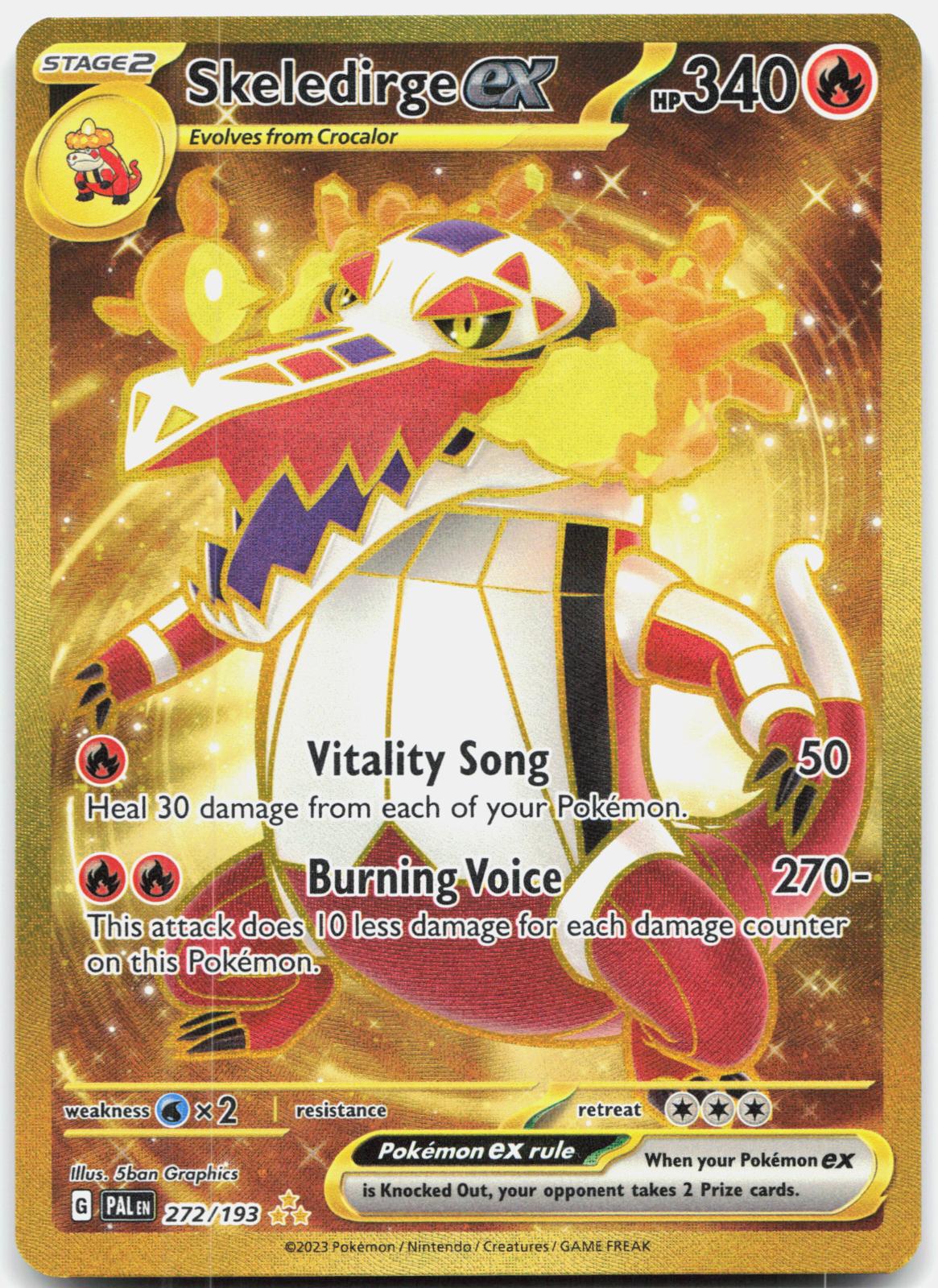 Skeledirge ex 272/193 Hyper Rare Paldea Evolved Pokemon Holo Near Mint