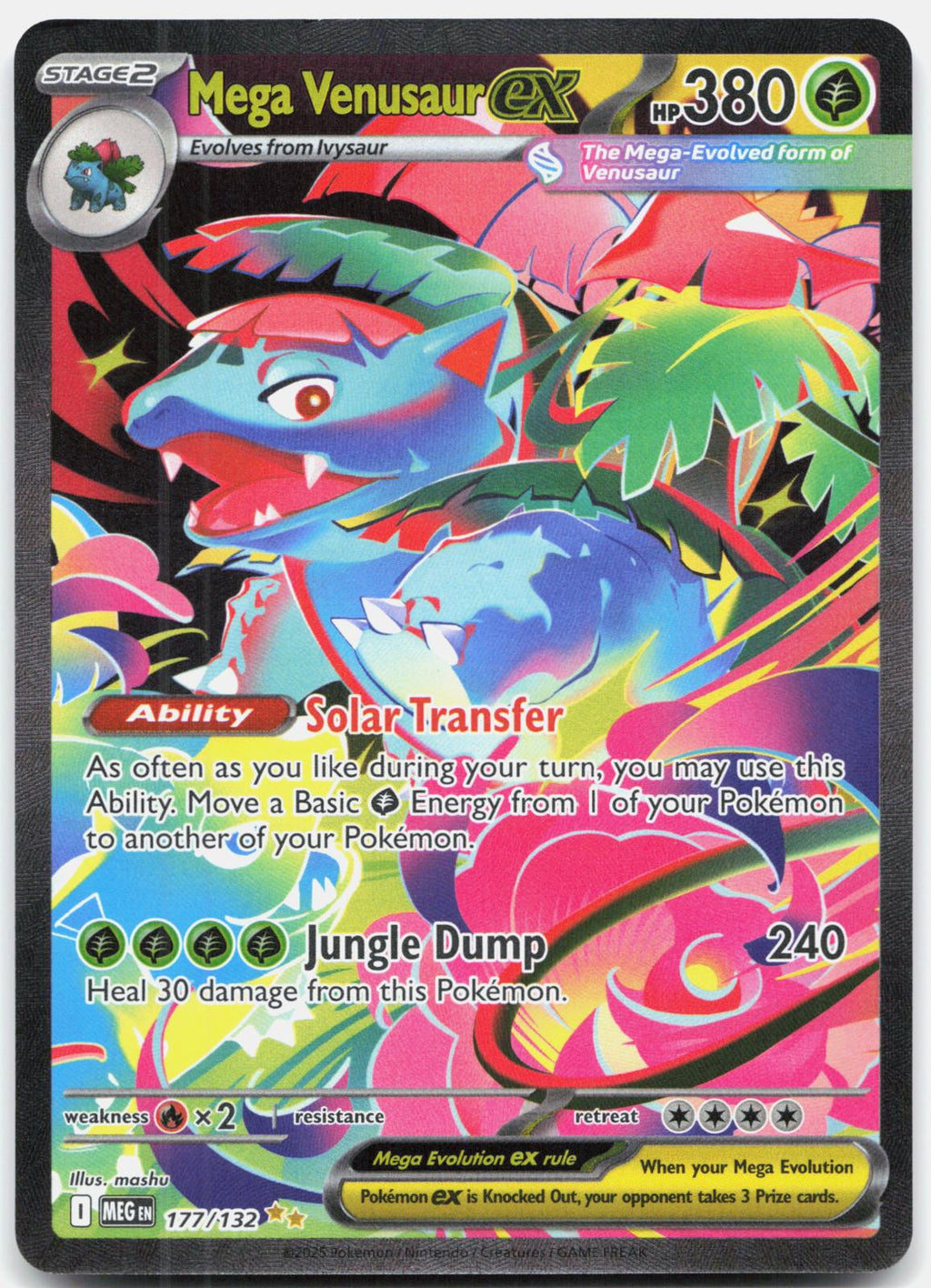 Mega Venusaur ex 177/132 Mega Evolution Pokemon Holo NM