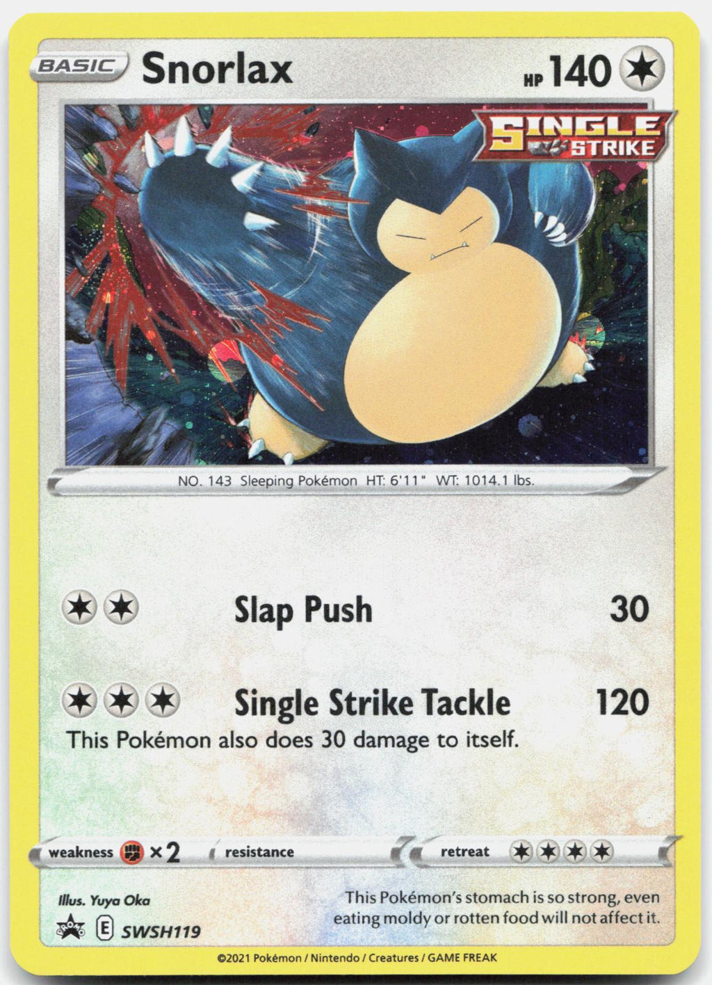 Snorlax SWSH119 Holo Promo Sword & Shield Promo Pokemon Near Mint