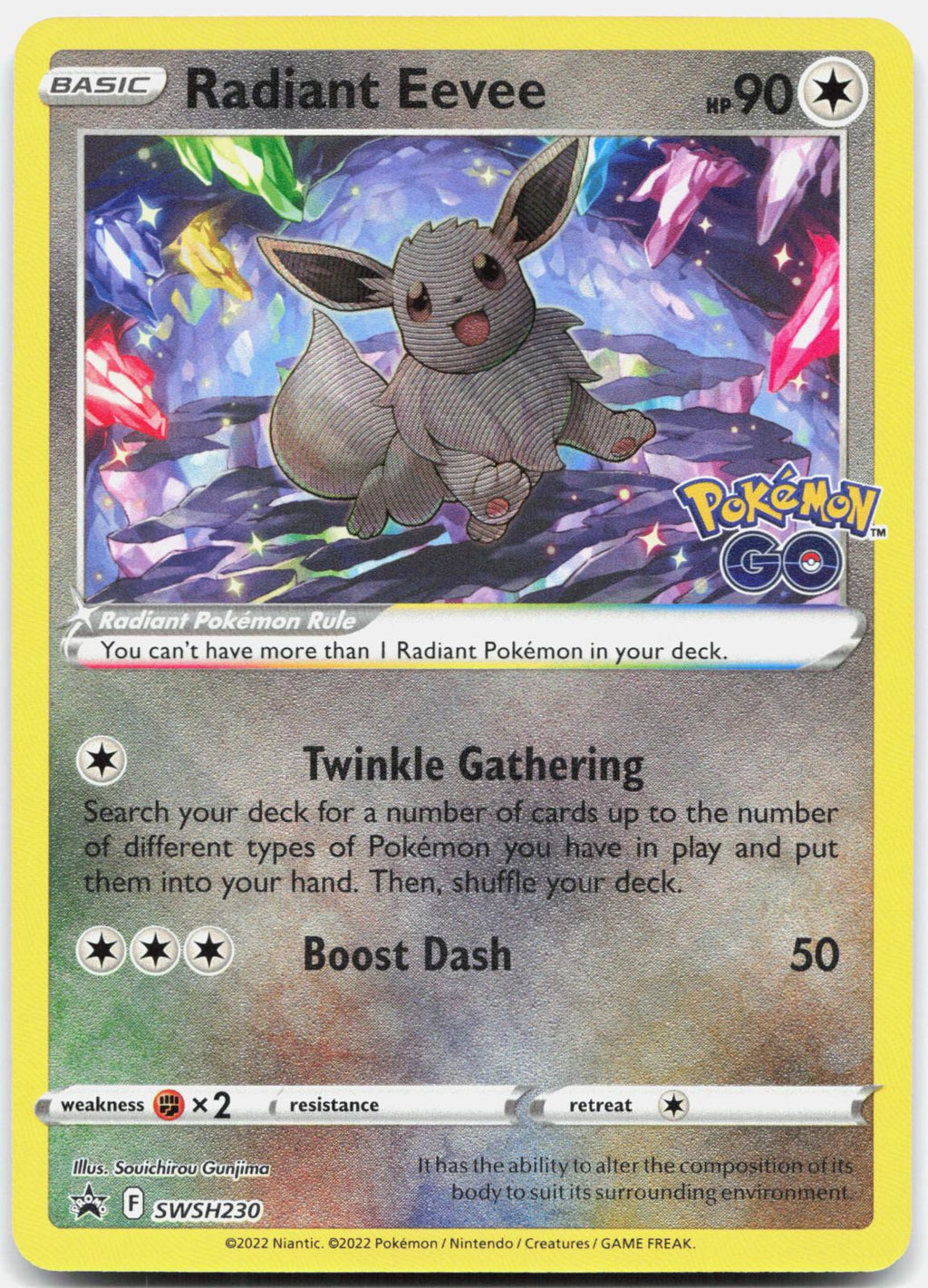 Radiant Eevee SWSH230 Holo Promo Sword & Shield Promo Pokemon Near Mint