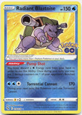 Radiant Blastoise 018/078 Radiant Rare Pokemon GO Pokemon Holo Near Mint