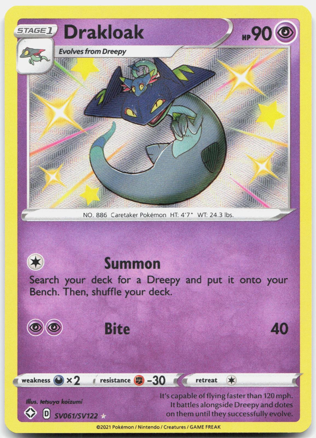 Drakloak SV061/SV122 Shiny Rare Shining Fates Shiny Vault Pokemon Holo Near Mint