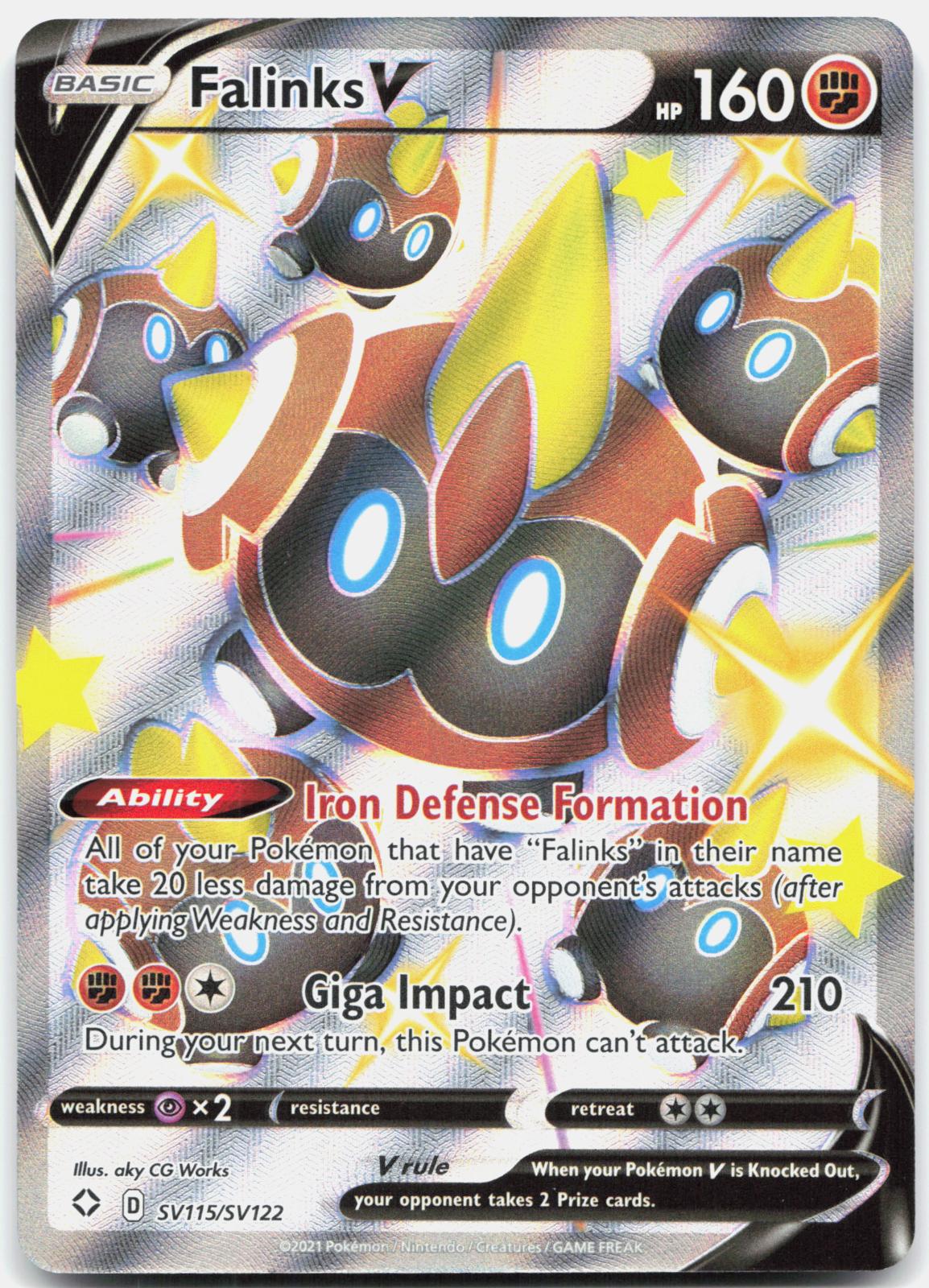 Falinks V SV115/SV122 Holo V Rare Shining Fates Shiny Vault Pokemon Near Mint