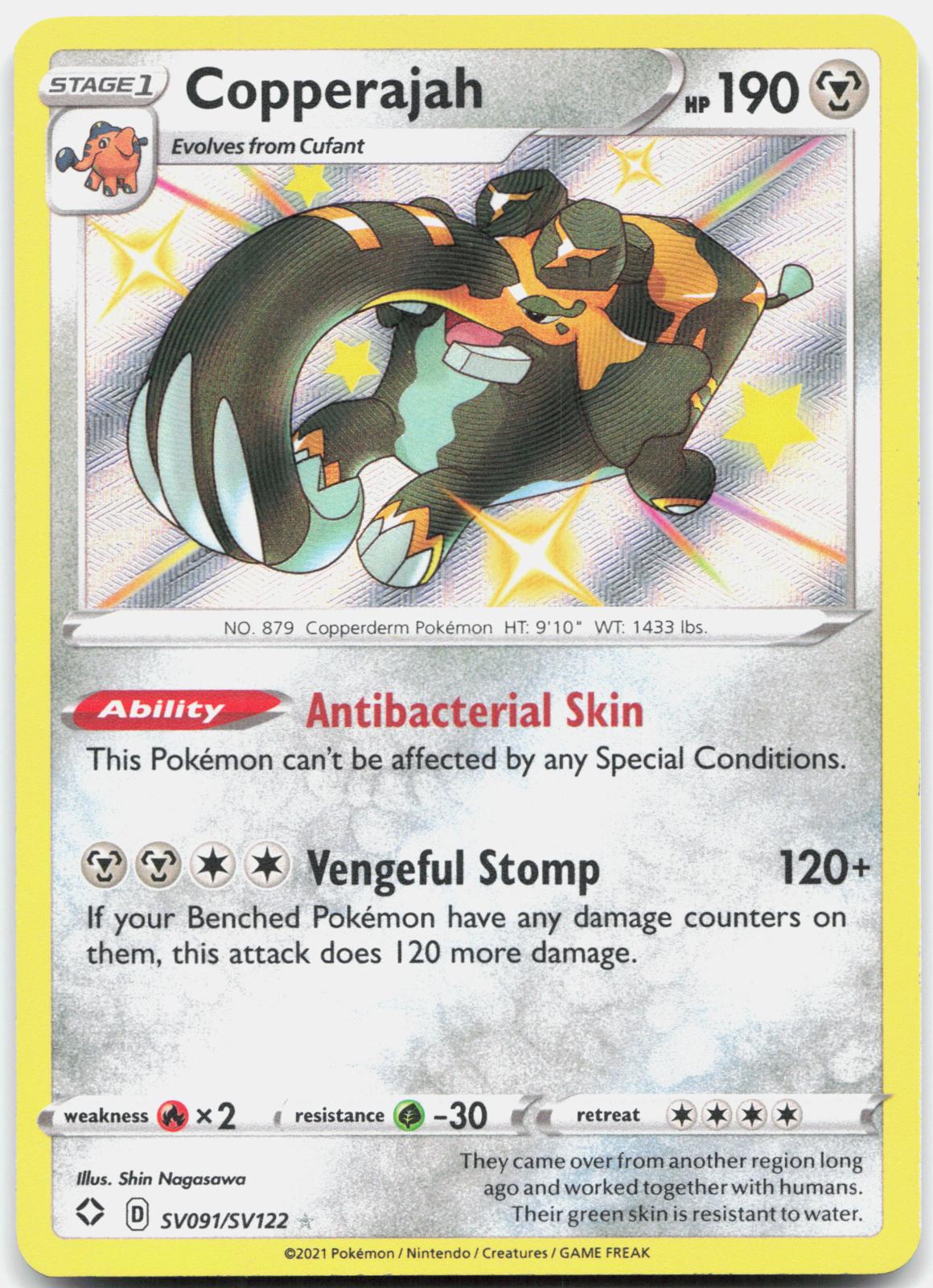 Copperajah SV091/SV122 Shiny Rare Shining Fates Shiny Vault Pokemon Holo NM