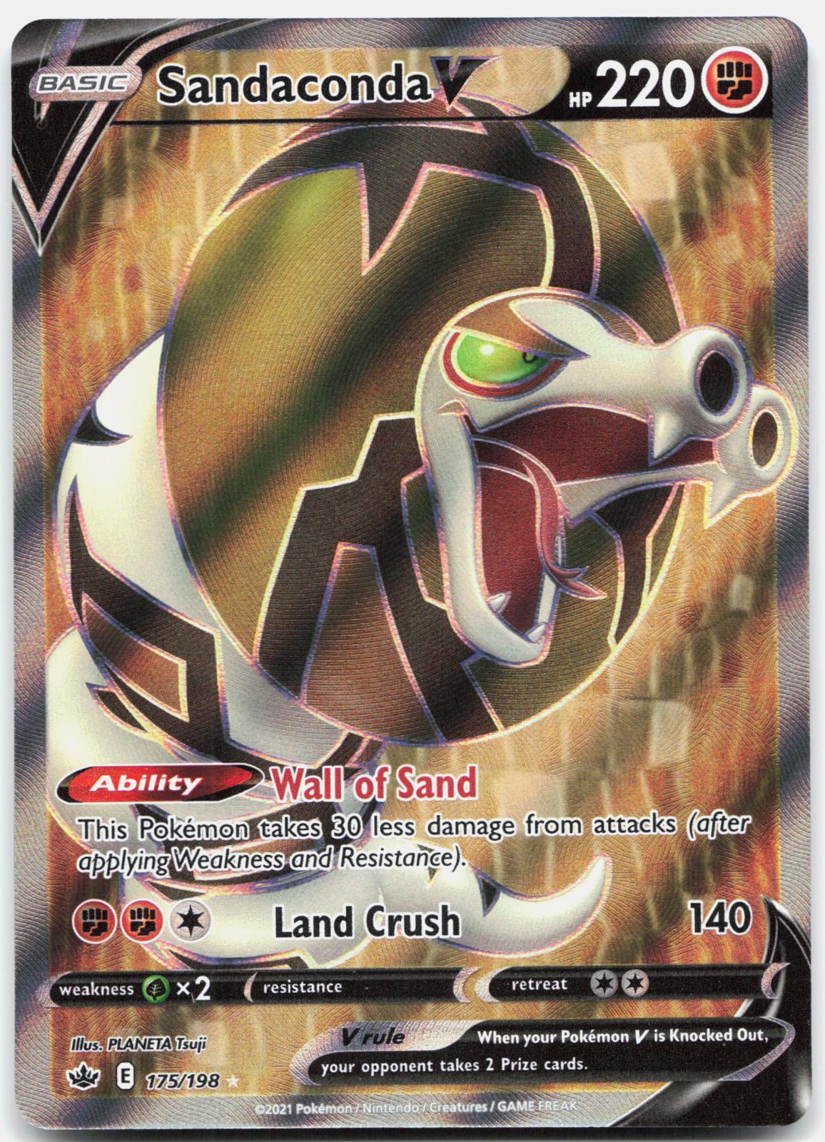 Sandaconda V 175/198 Ultra Rare Chilling Reign Pokemon Holo Near Mint