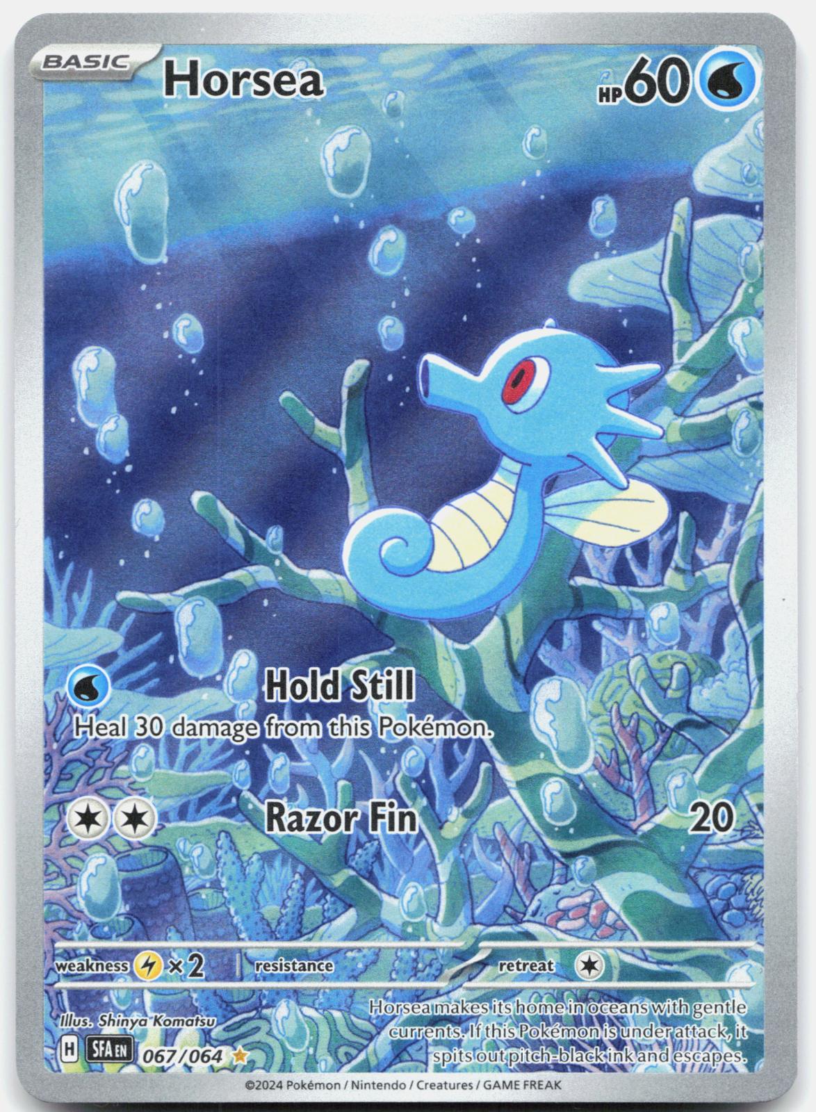 Horsea 067/064 Illustration Rare Shrouded Fable Pokemon Holo Near Mint