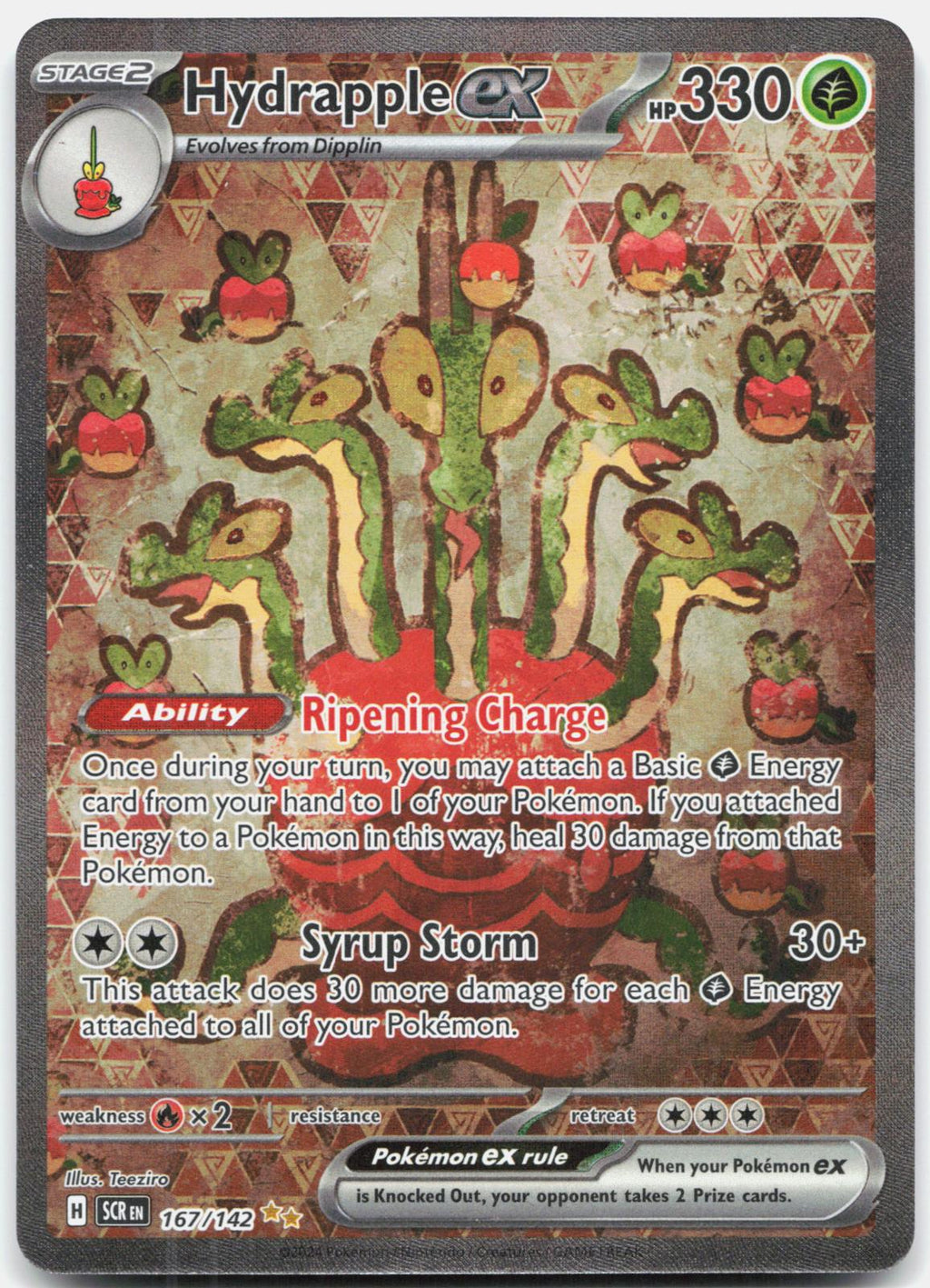 Hydrapple ex 167/142 Special Illustration Rare Stellar Crown Pokemon Holo NM