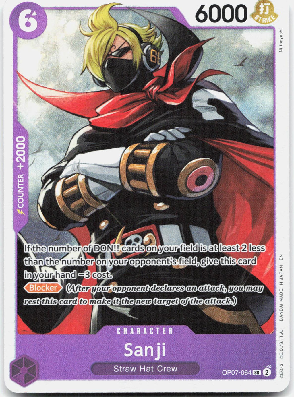 Sanji OP07-064 Super Rare 500 Years in the Future One Piece Foil Near Mint