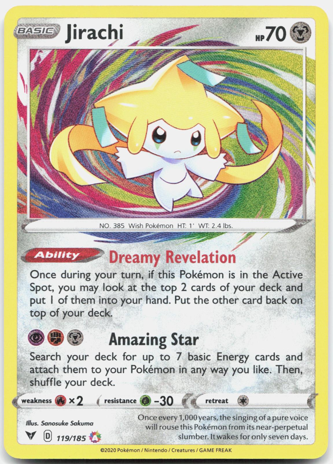 Jirachi 119/185 Amazing Rare Vivid Voltage Pokemon Holo Near Mint