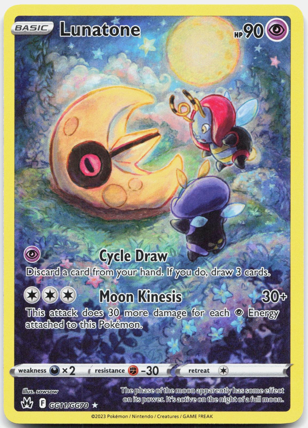 Lunatone GG11/GG70 Holo Crown Zenith Galarian Gallery Pokemon NM