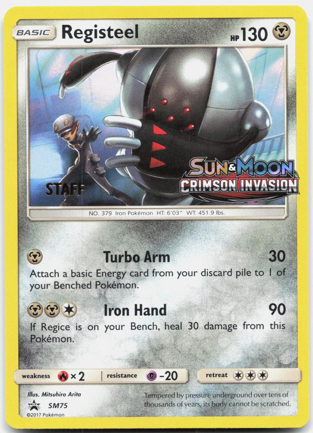 Registeel - (Prerelease) [Staff] SM75 Holo Promo Sun & Moon Promo Pokemon MP