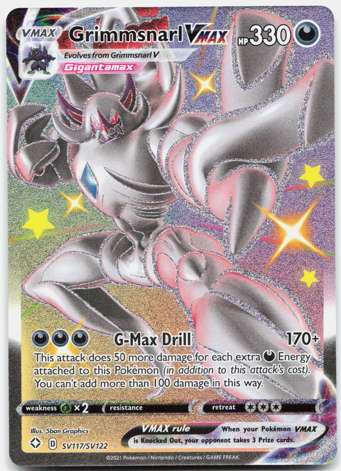 Grimmsnarl VMAX SV117/SV122 Holo VMAX Rare Shining Fates Shiny Vault Pokemon NM