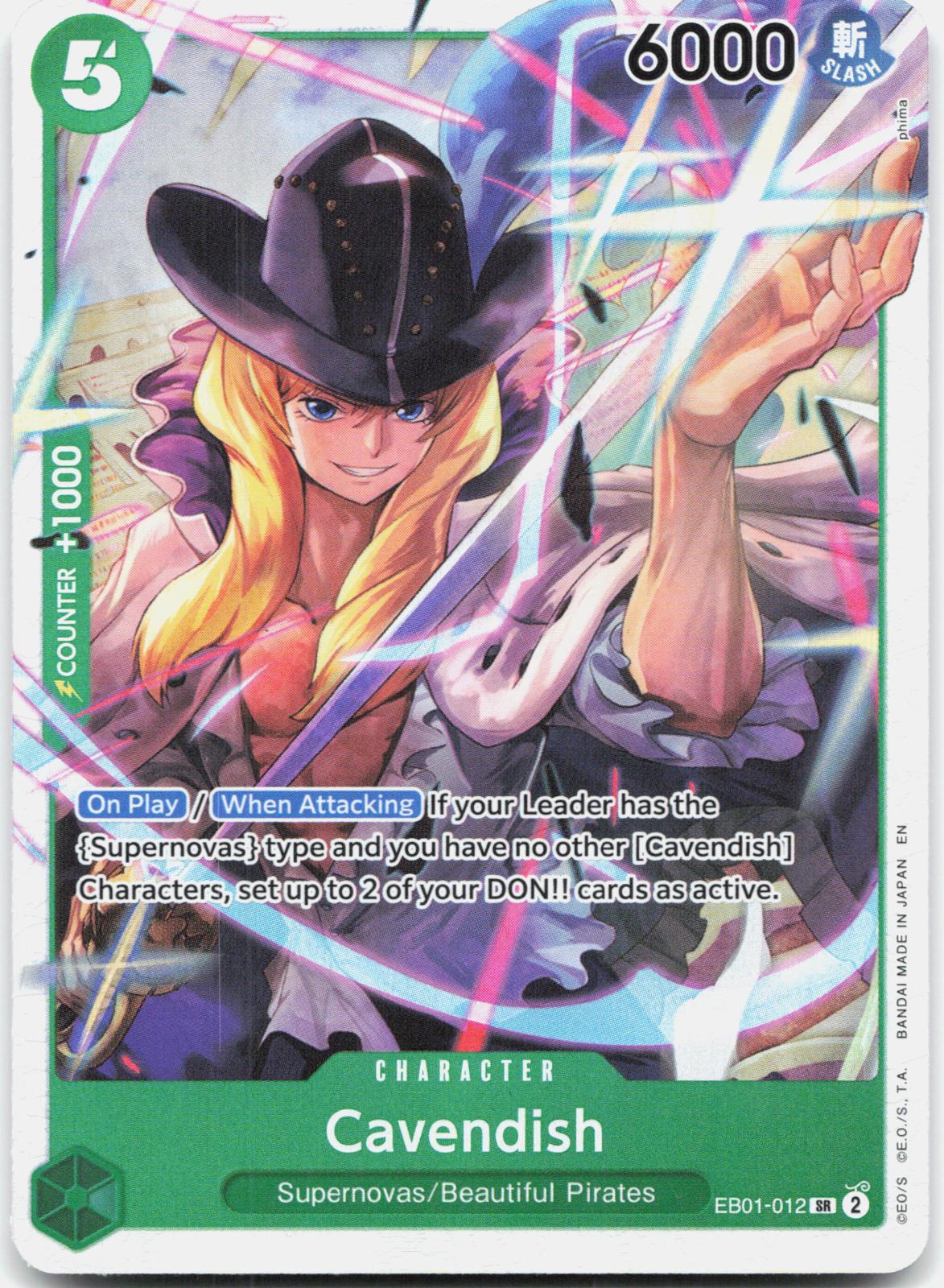 Cavendish (Zoro Deck) EB01-012 Super Rare Learn Together Deck Set One Piece NM