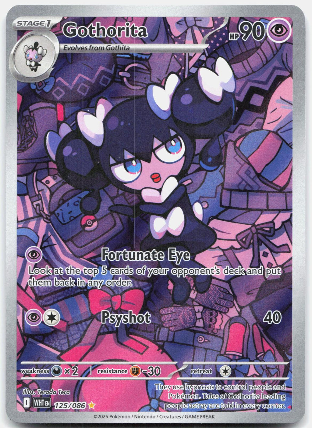 Gothorita 125/086 Illustration Rare White Flare Pokemon Holo Near Mint