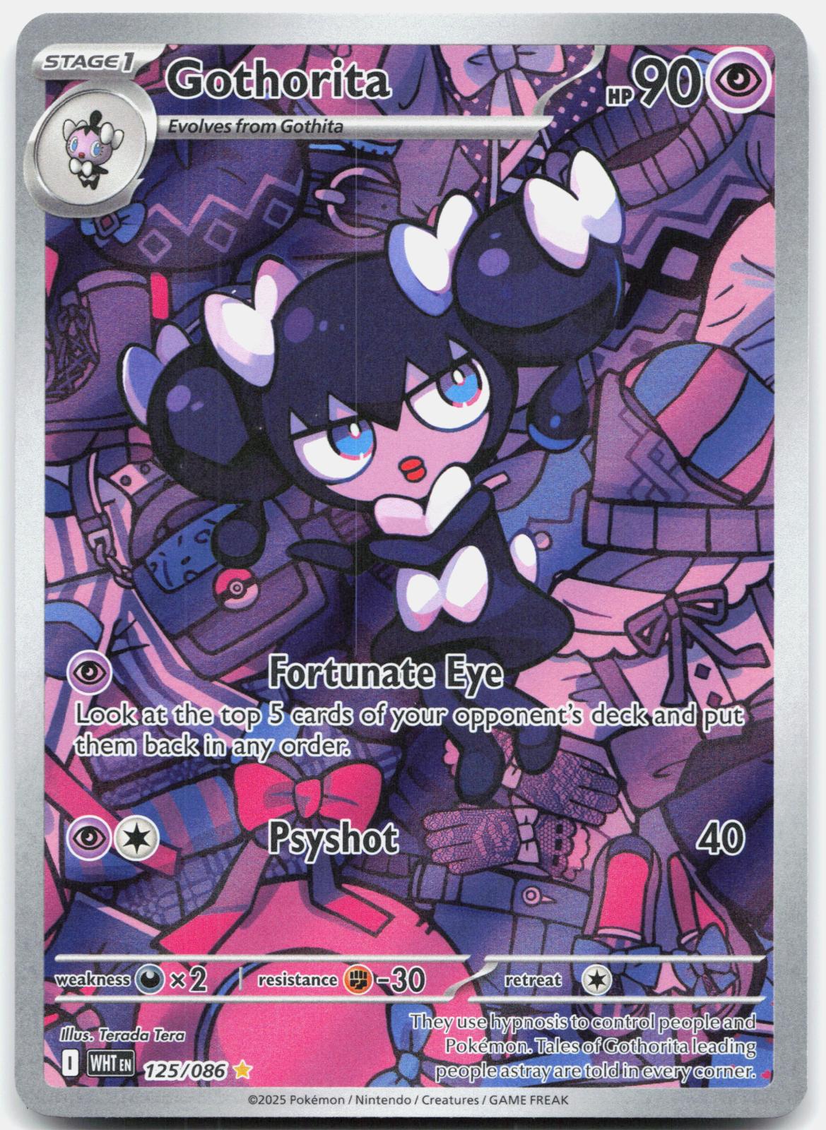 Gothorita 125/086 Illustration Rare White Flare Pokemon Holo Near Mint