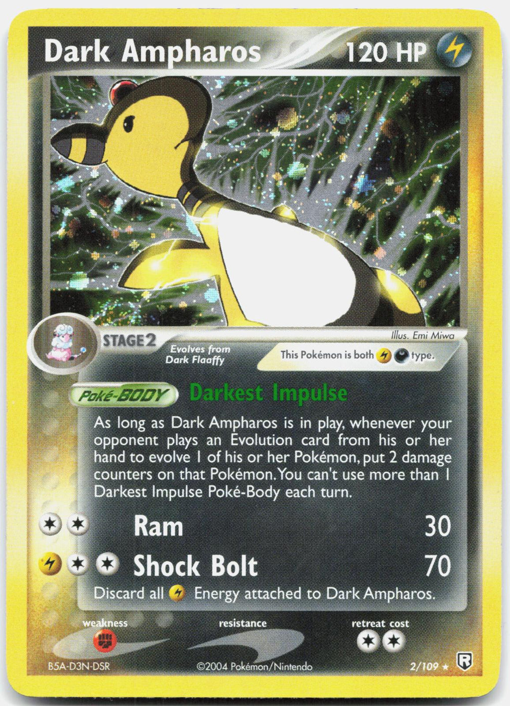 Dark Ampharos 2/109 Holo Rare Team Rocket Returns Pokemon Lightly Played
