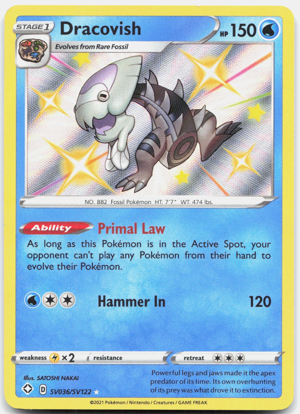 Dracovish SV036/SV122 Shiny Rare Shining Fates Shiny Vault Pokemon Holo NM