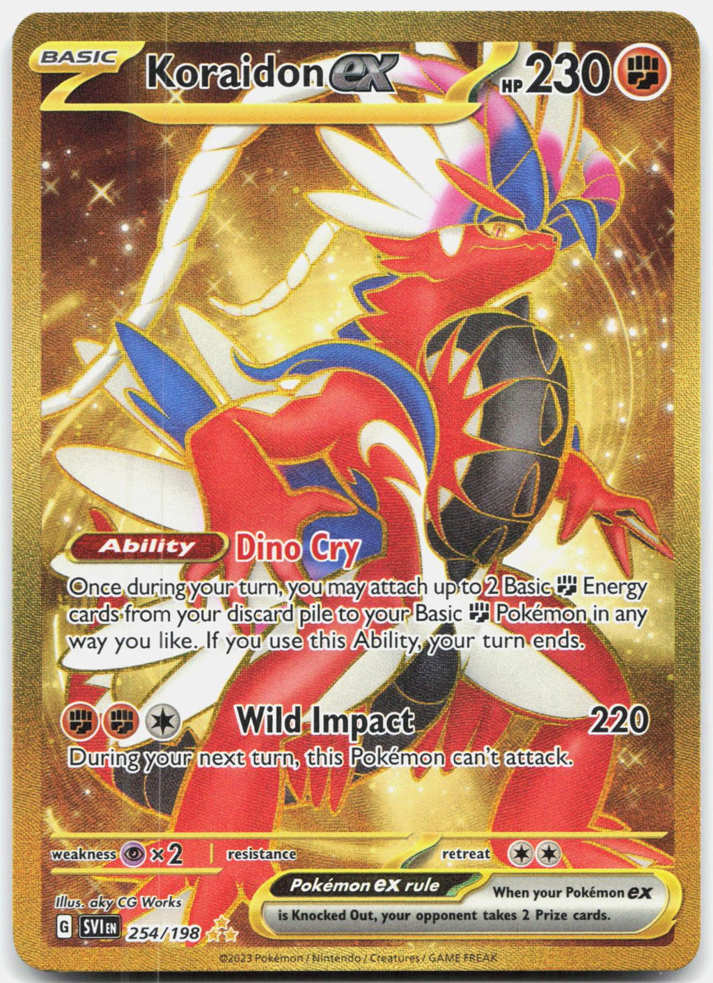 Koraidon ex 254/198 Hyper Rare Scarlet & Violet Pokemon Holo Near Mint