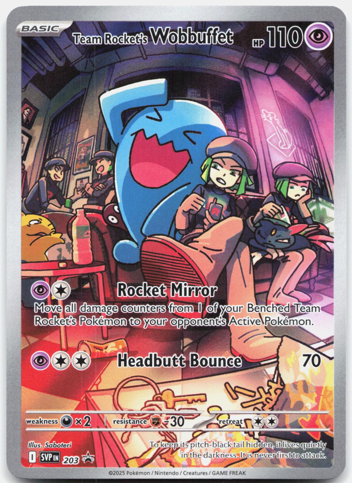 Team Rocket's Wobbuffet 203 Holo Promo Scarlet & Violet Promo Pokemon Near Mint
