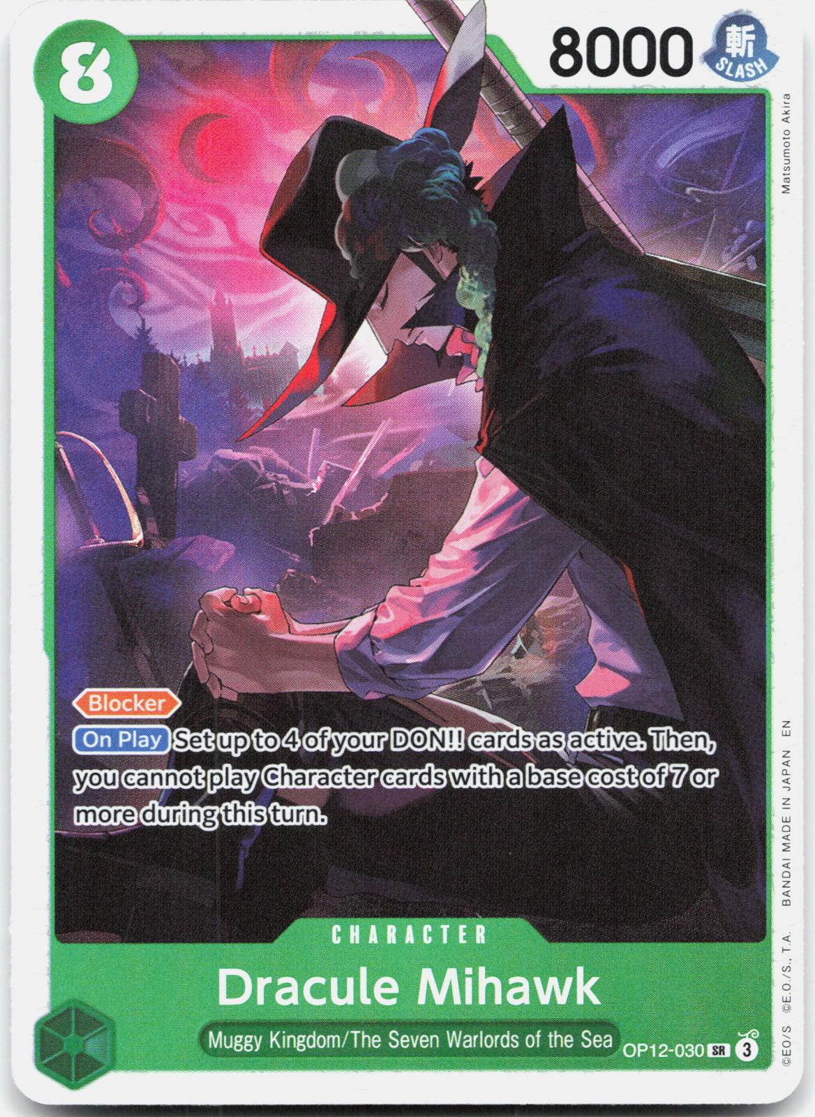 Dracule Mihawk OP12-030 Super Rare Legacy of the Master One Piece Foil Near Mint