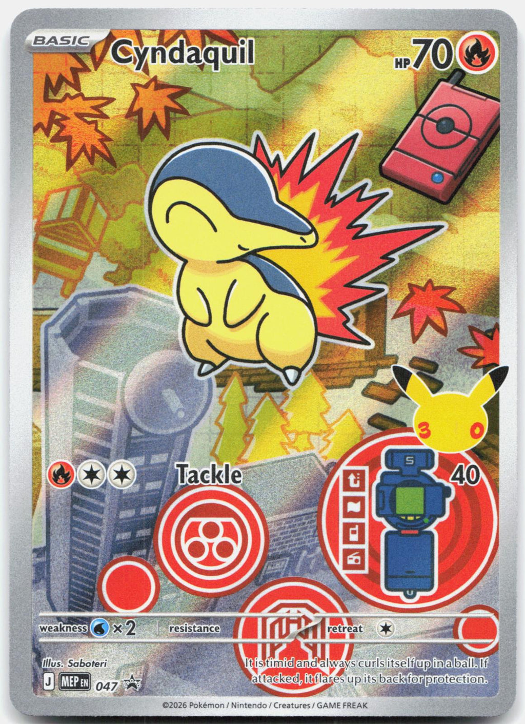 Cyndaquil 047 Promo ME: Mega Evolution Promo Pokemon Holo Near Mint
