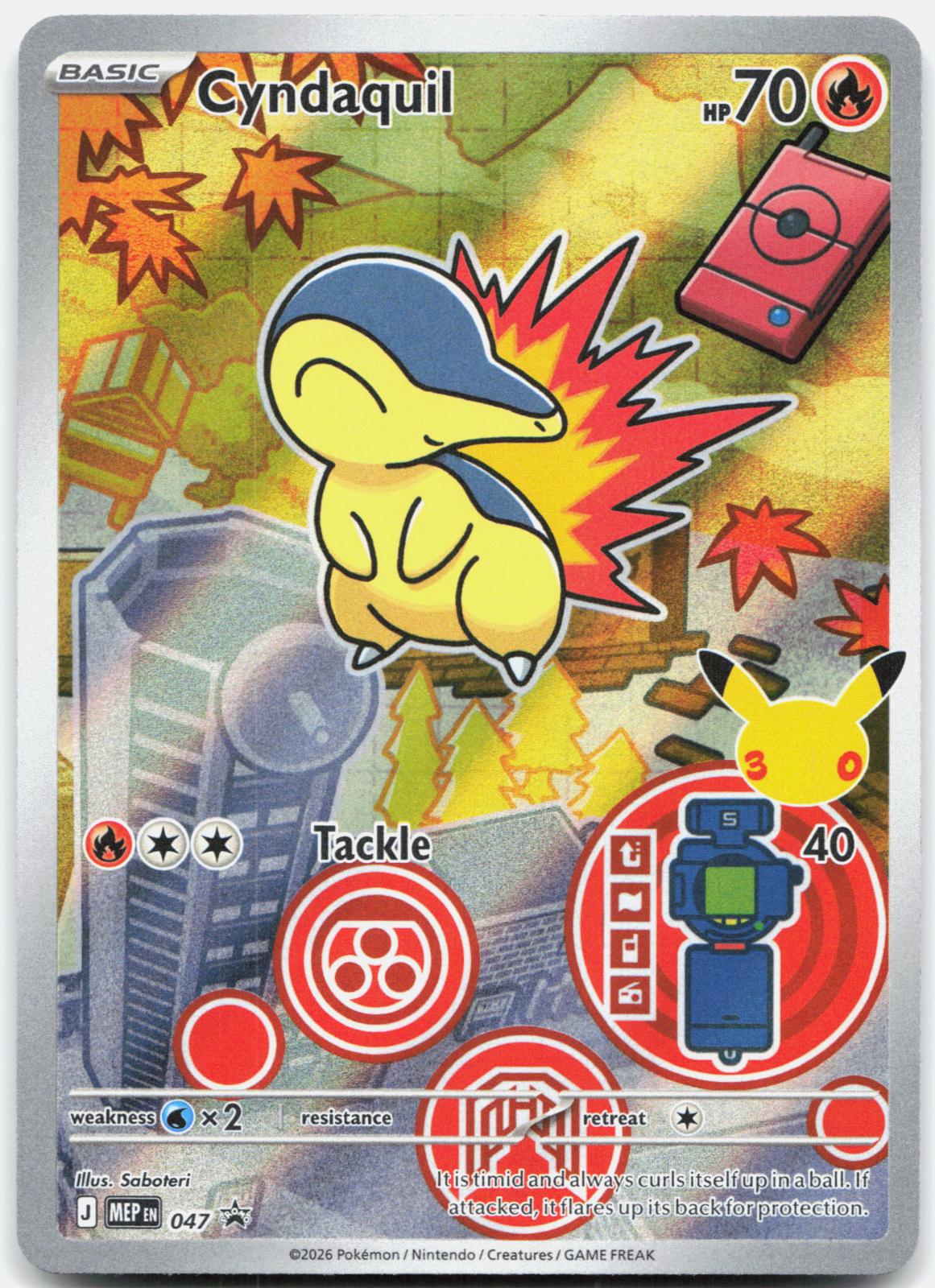 Cyndaquil 047 Promo ME: Mega Evolution Promo Pokemon Holo Near Mint