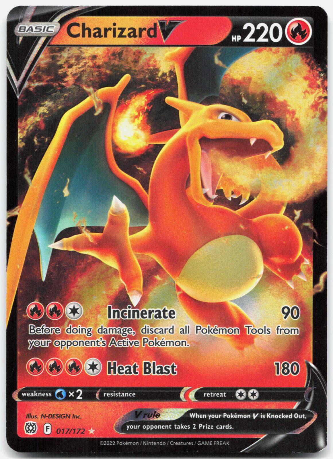Charizard V 017/172 Holo V Rare Brilliant Stars Pokemon Near Mint