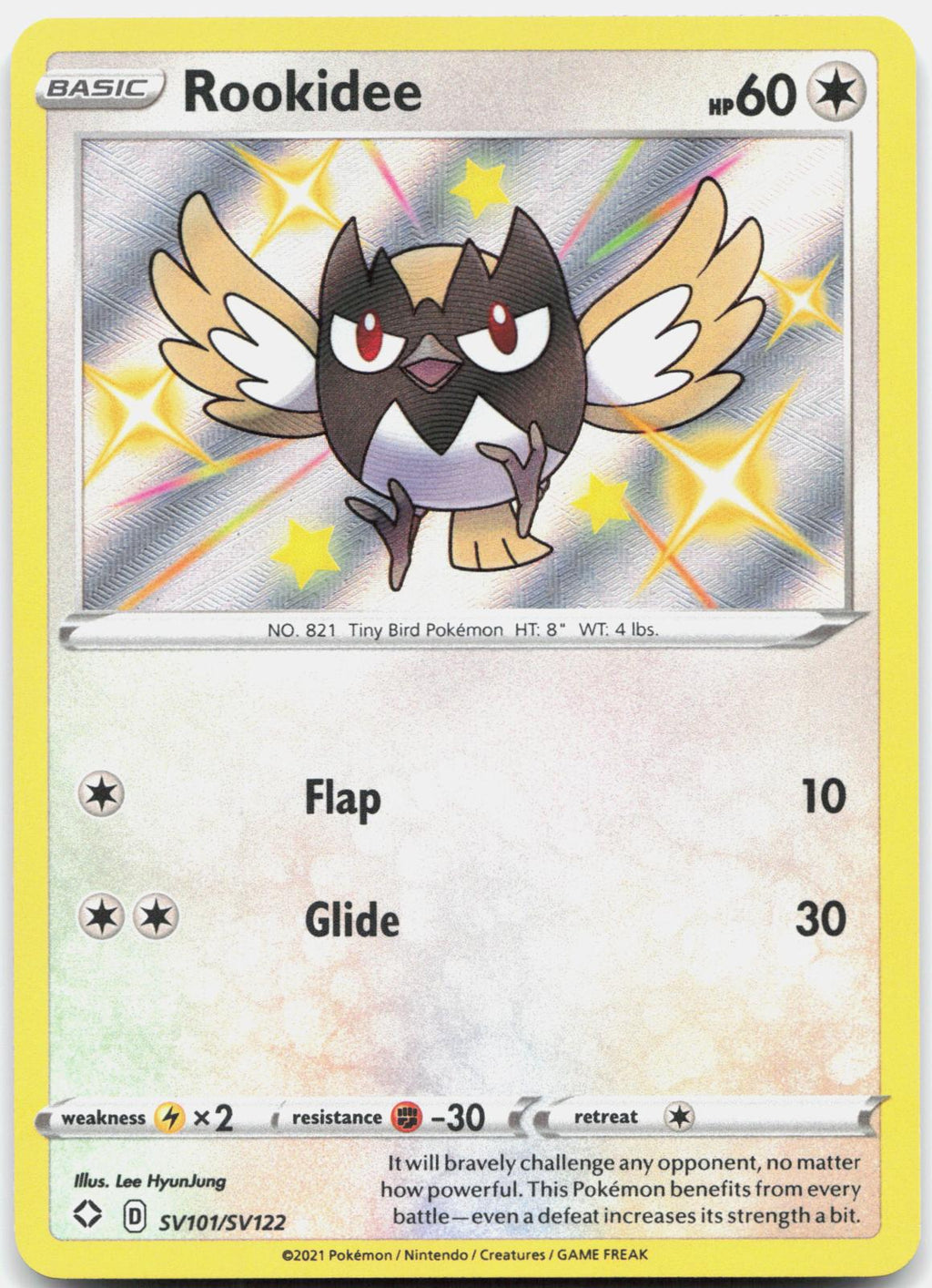 Rookidee SV101/SV122 Shiny Rare Shining Fates Shiny Vault Pokemon Holo Near Mint