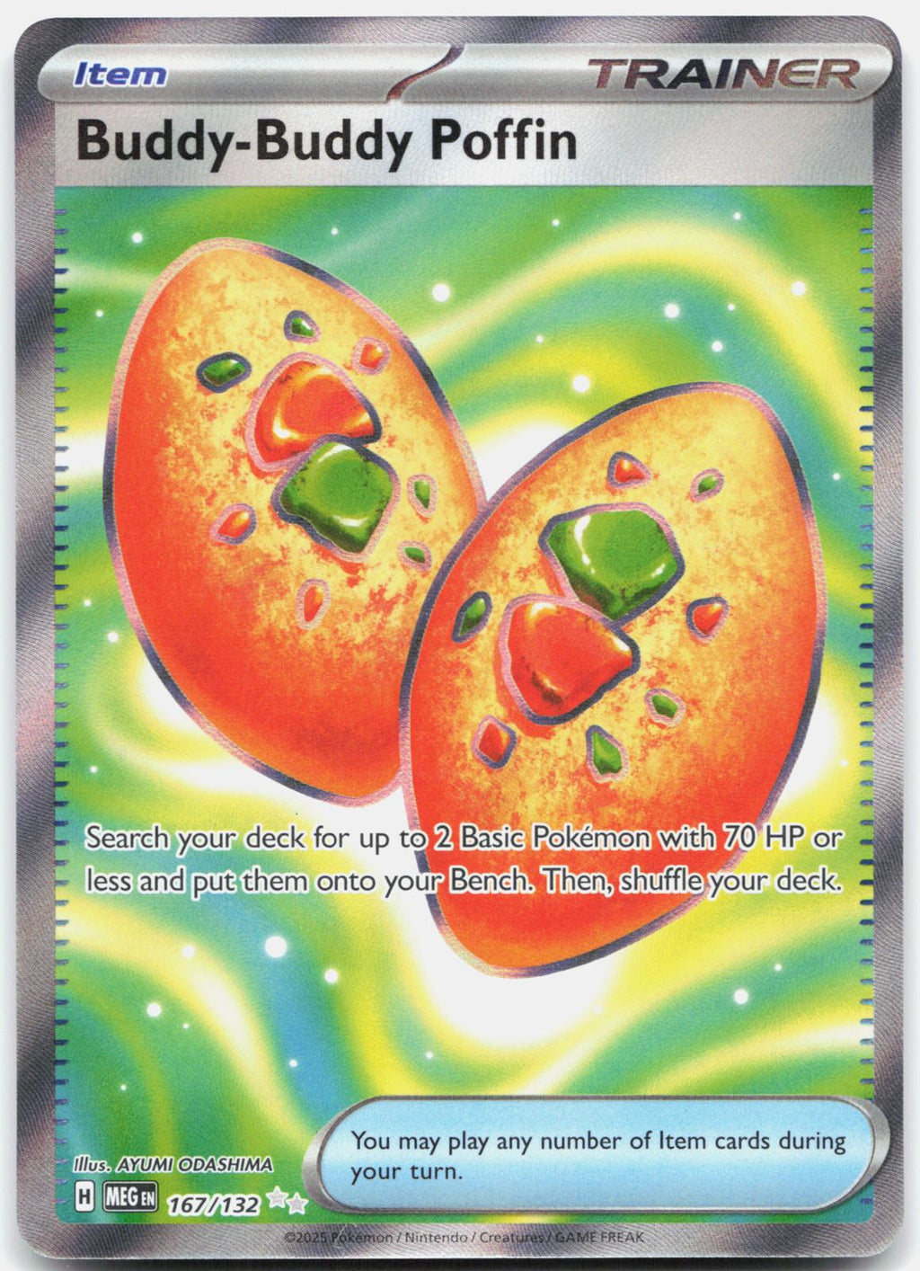 Buddy-Buddy Poffin 167/132 Ultra Rare Mega Evolution Pokemon Holo Near Mint
