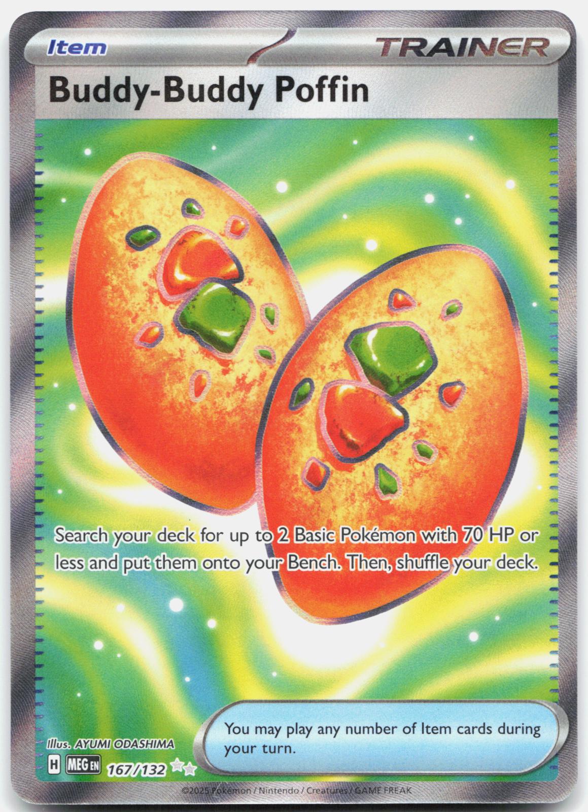 Buddy-Buddy Poffin 167/132 Ultra Rare Mega Evolution Pokemon Holo Near Mint