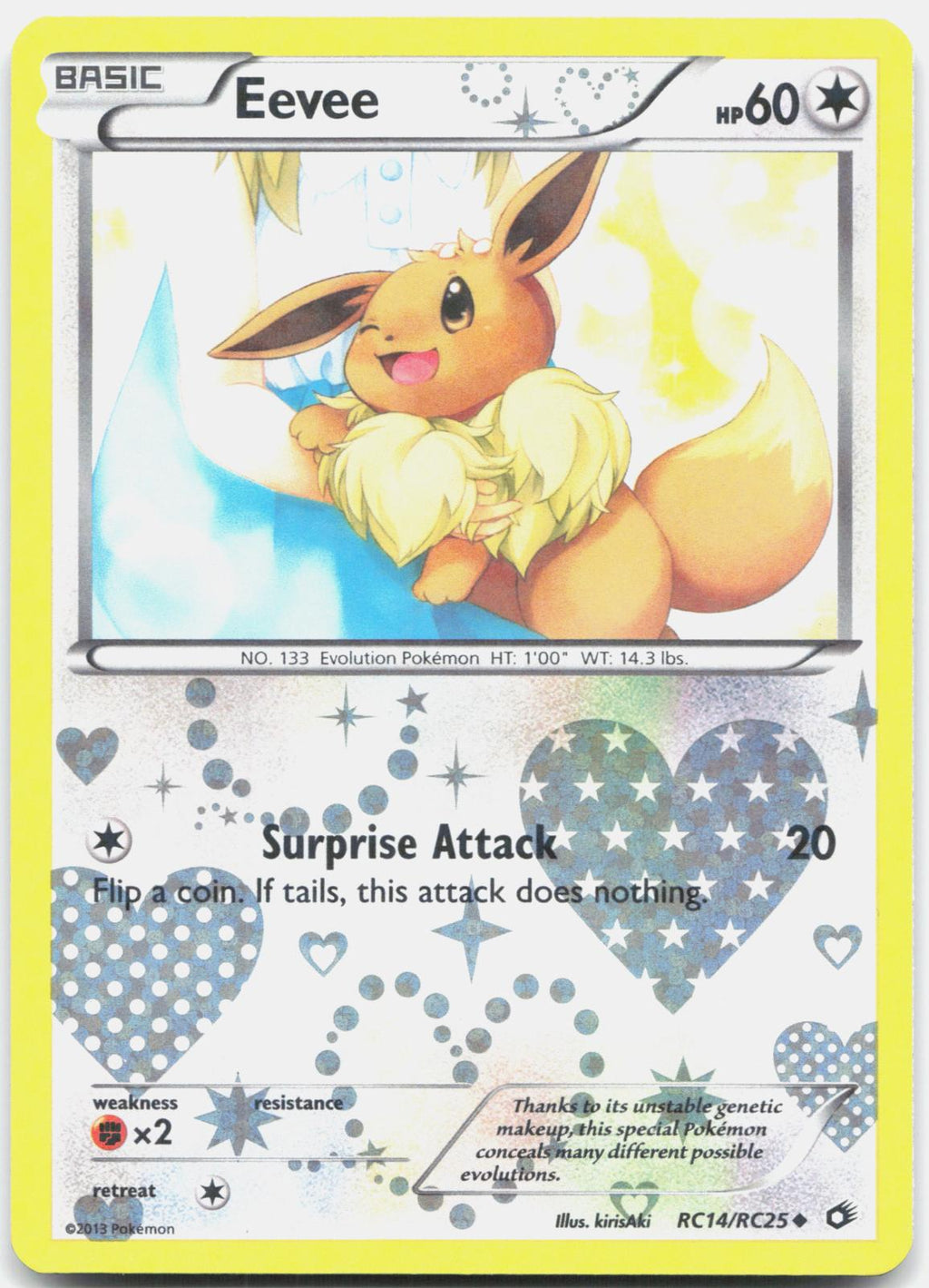 Eevee RC14/RC25 Holo Uncommon Legendary Treasures: Radiant Collection Pokemon MP