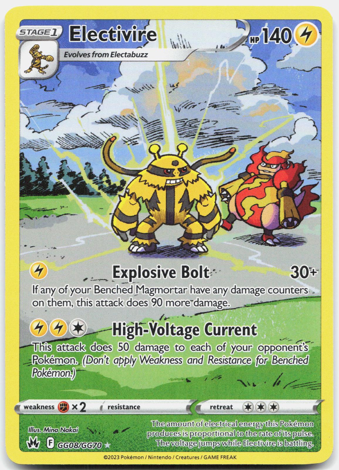 Electivire GG08/GG70 Holo Crown Zenith Galarian Gallery Pokemon NM