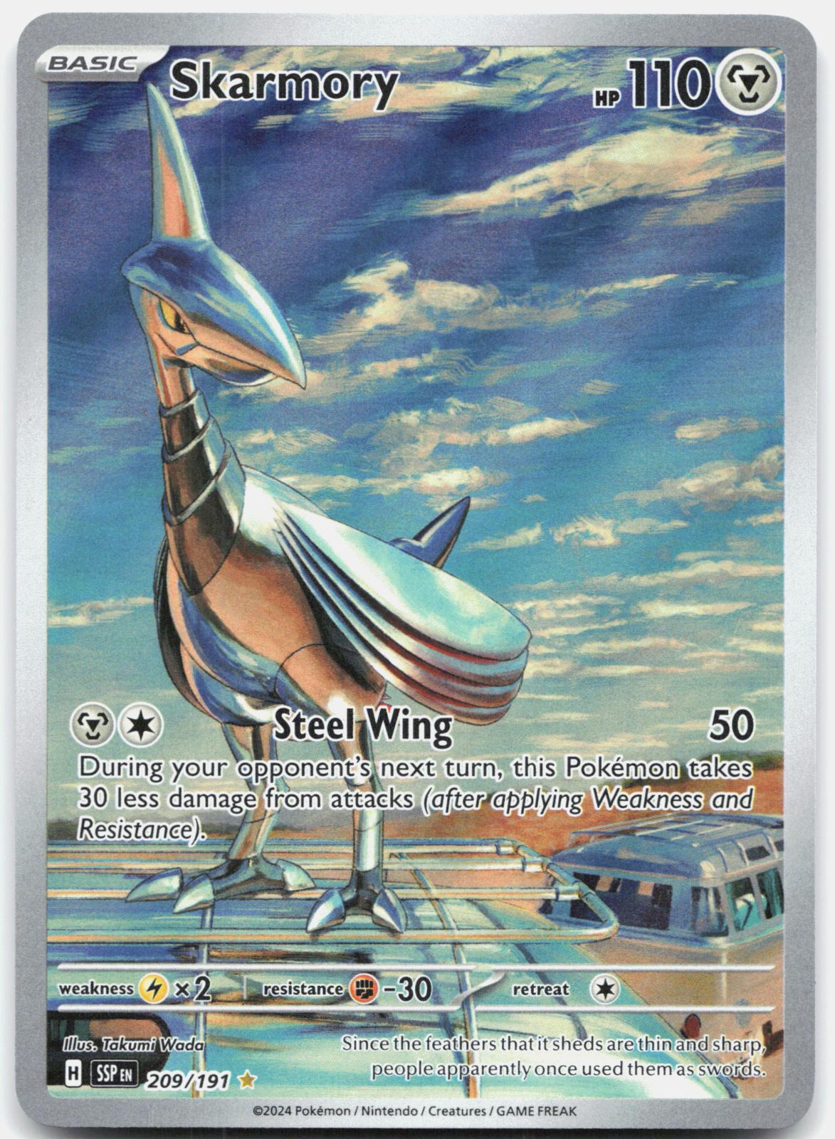 Skarmory 209/191 Illustration Rare Surging Sparks Pokemon Holo Near Mint