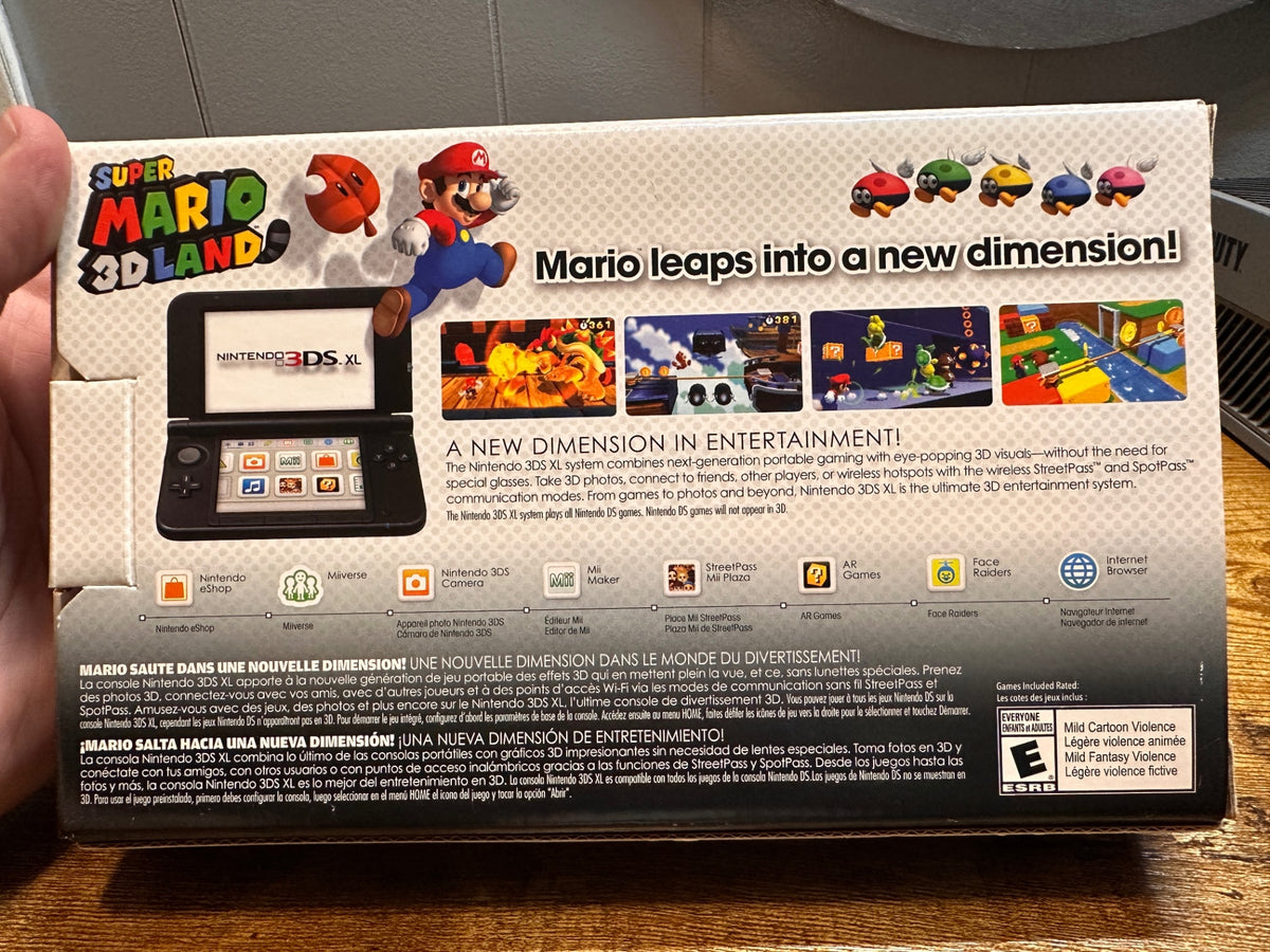 CIB Nintendo 3DS XL Black + Super Mario 3D Land (Pre-Installed)