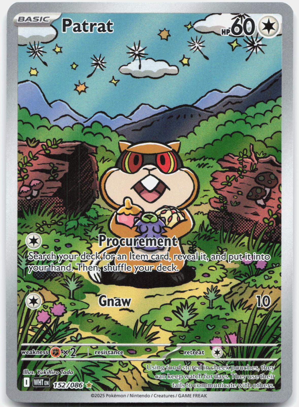 Patrat 152/086 Illustration Rare White Flare Pokemon Holo Near Mint