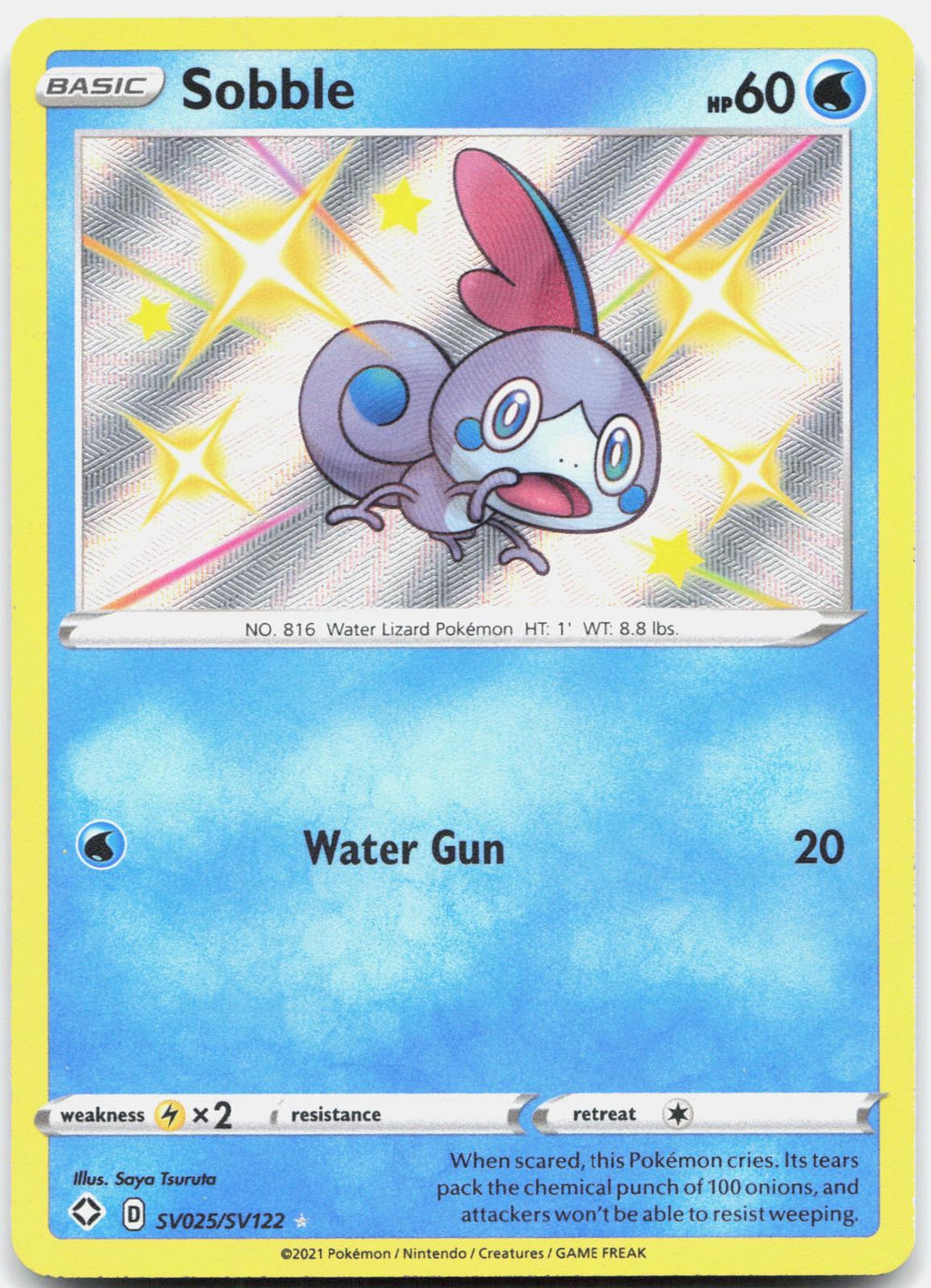 Sobble SV025/SV122 Shiny Rare Shining Fates Shiny Vault Pokemon Holo Near Mint