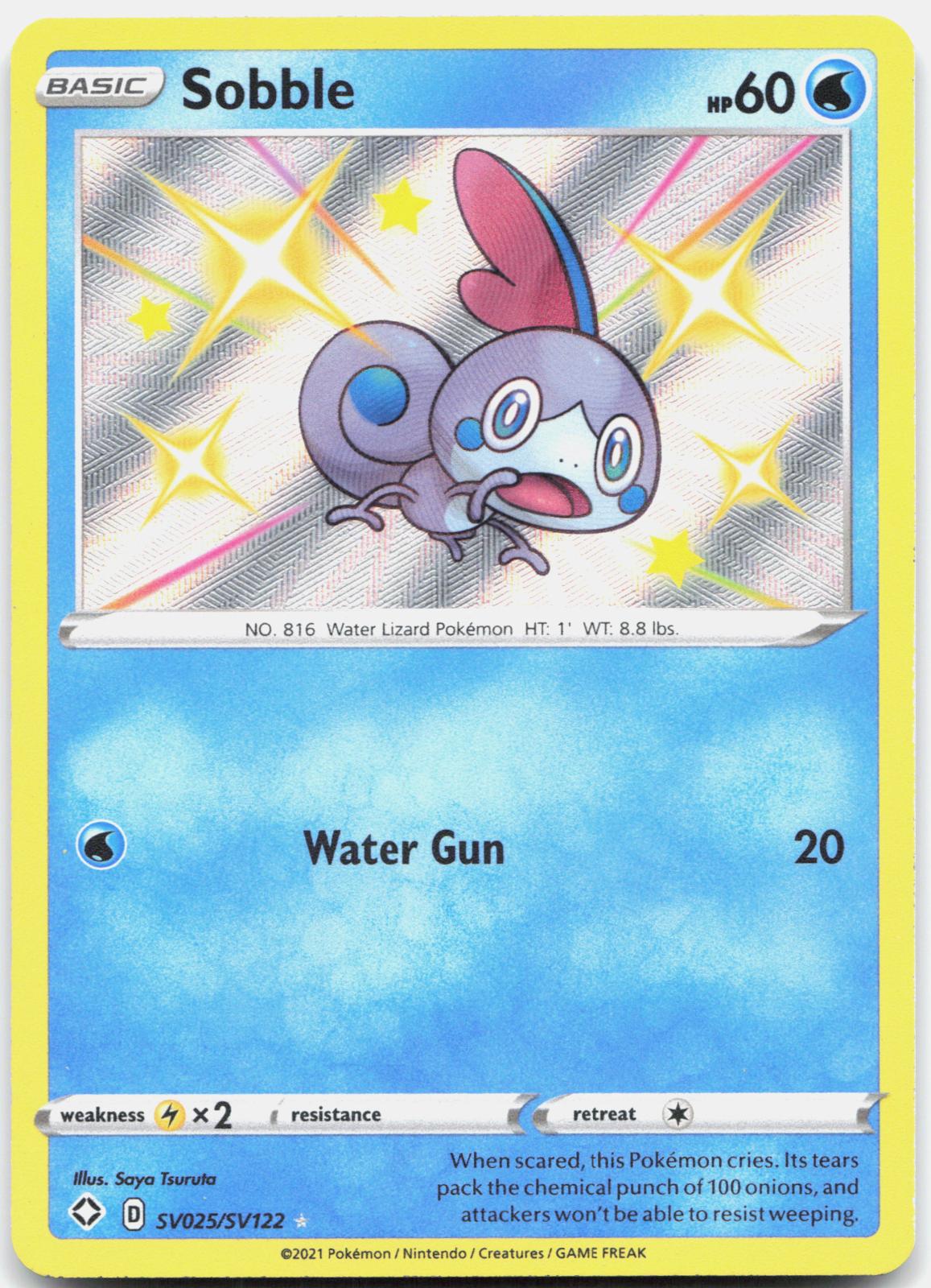 Sobble SV025/SV122 Shiny Rare Shining Fates Shiny Vault Pokemon Holo Near Mint