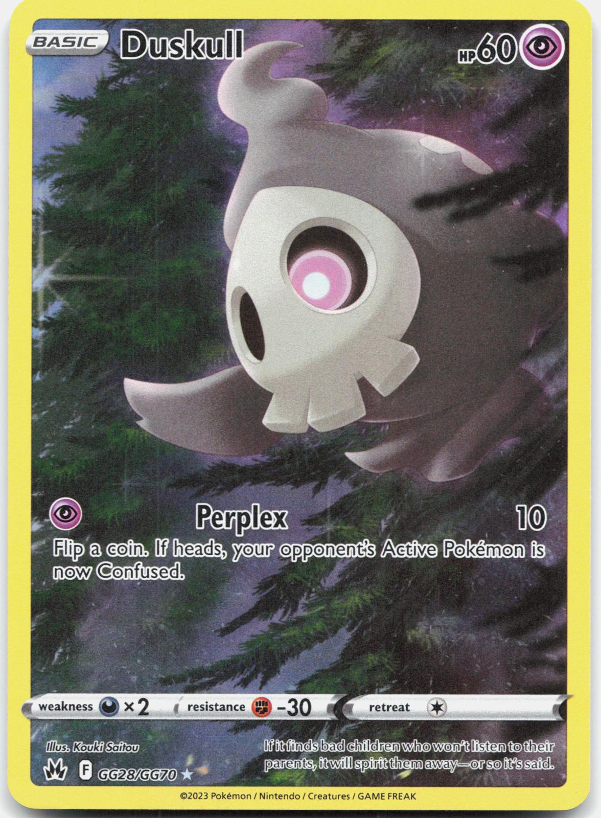 Duskull GG28/GG70 Holo Crown Zenith Galarian Gallery Pokemon NM