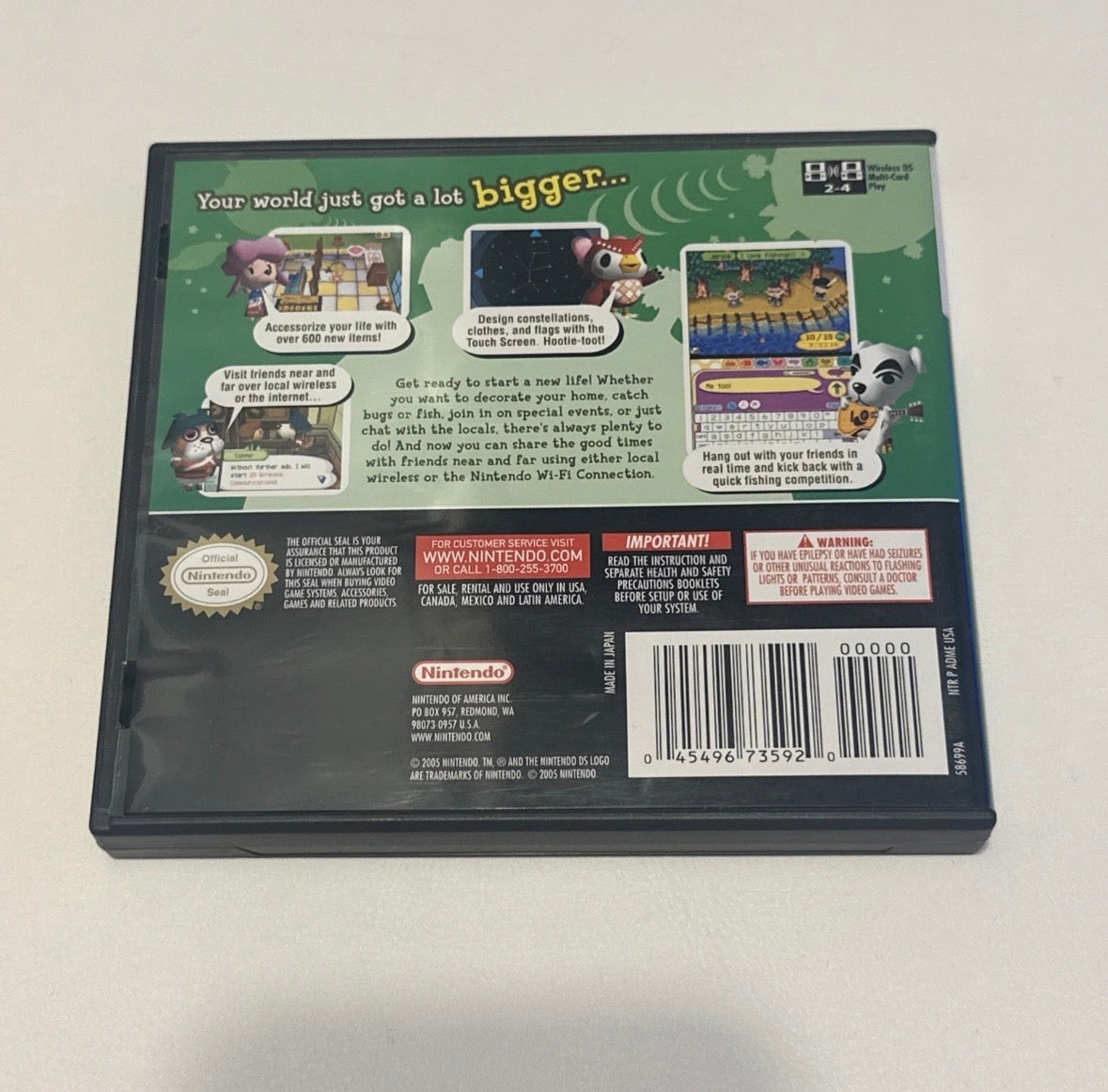 Animal Crossing Wild World DS - Back Cover