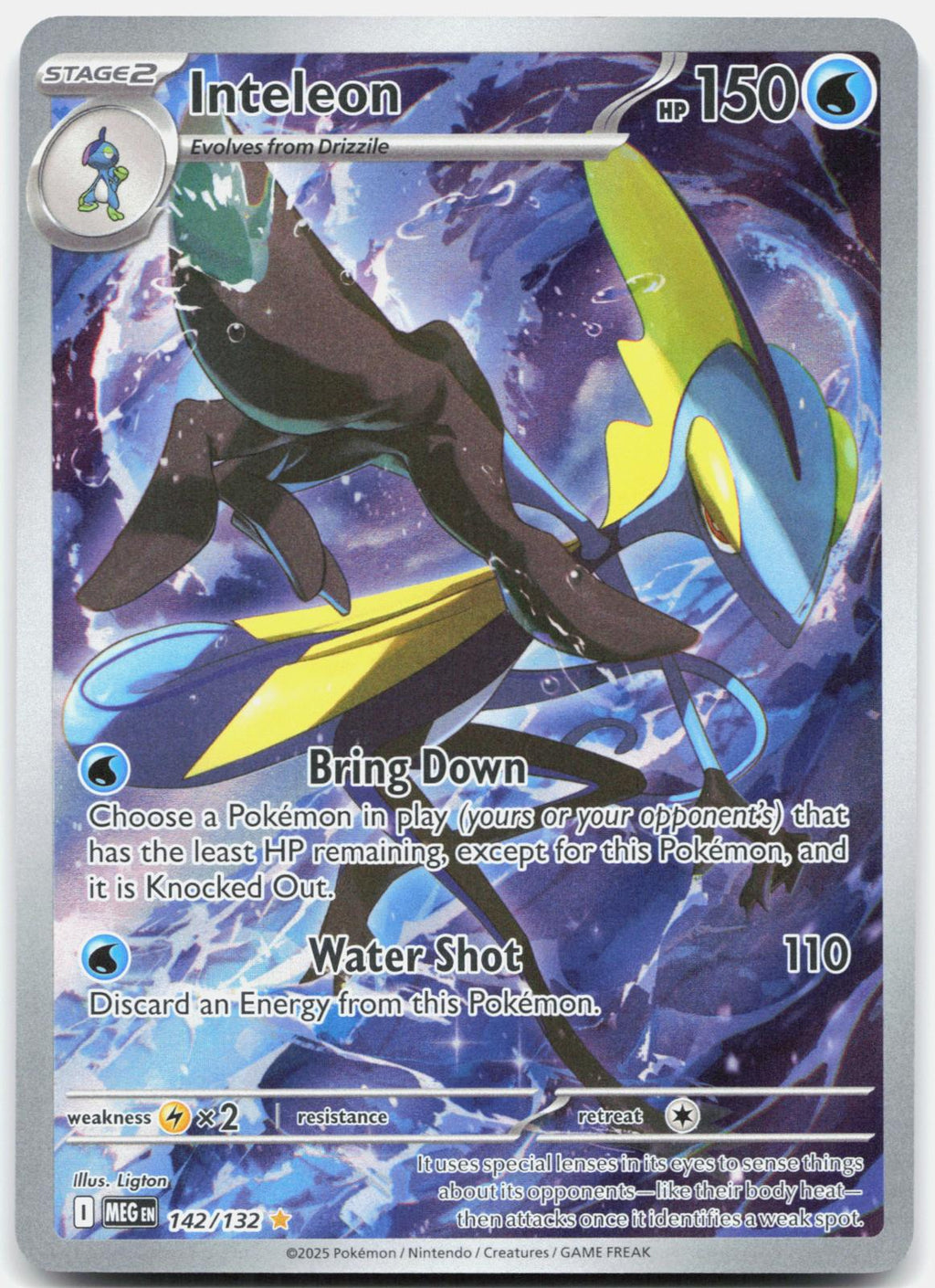 Inteleon 142/132 Illustration Rare Mega Evolution Pokemon Holo Near Mint