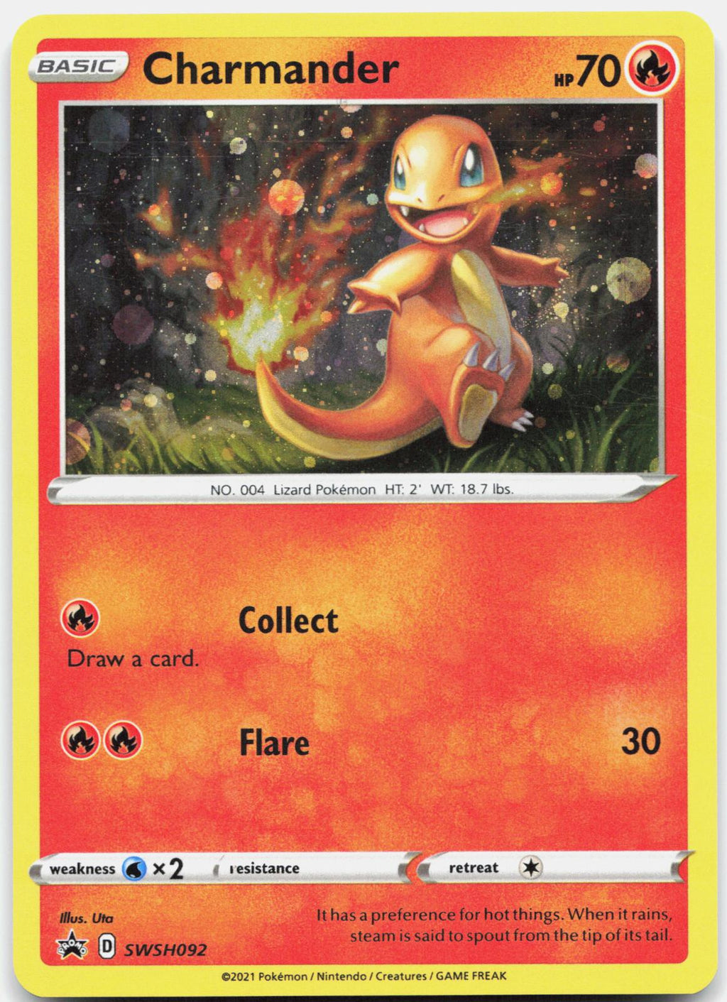 Charmander SWSH092 Holo Promo Sword & Shield Promo Pokemon Lightly Played