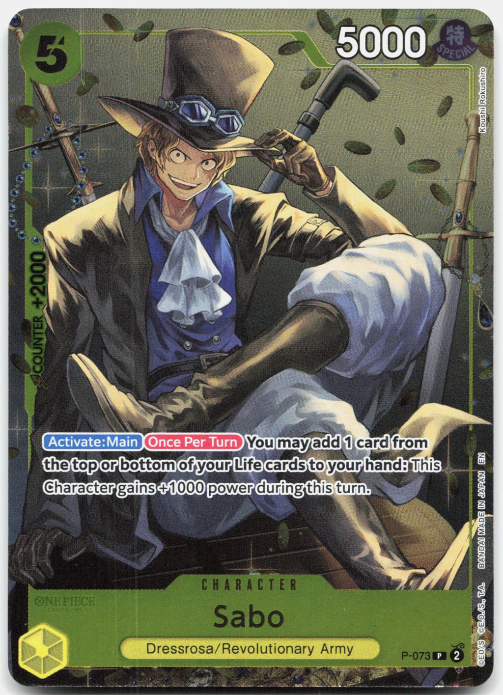 Sabo (Tin Pack Set Vol. 2) P-073 One Piece Promotion Cards One Piece Foil NM