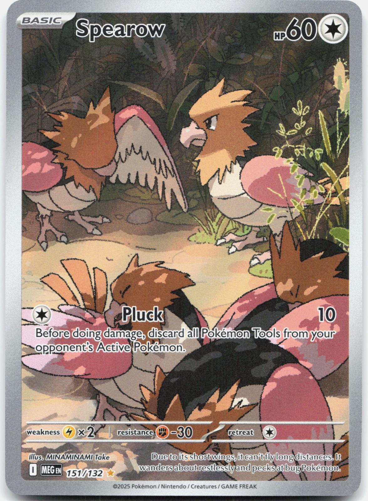 Spearow 151/132 Illustration Rare Mega Evolution Pokemon Holo Near Mint