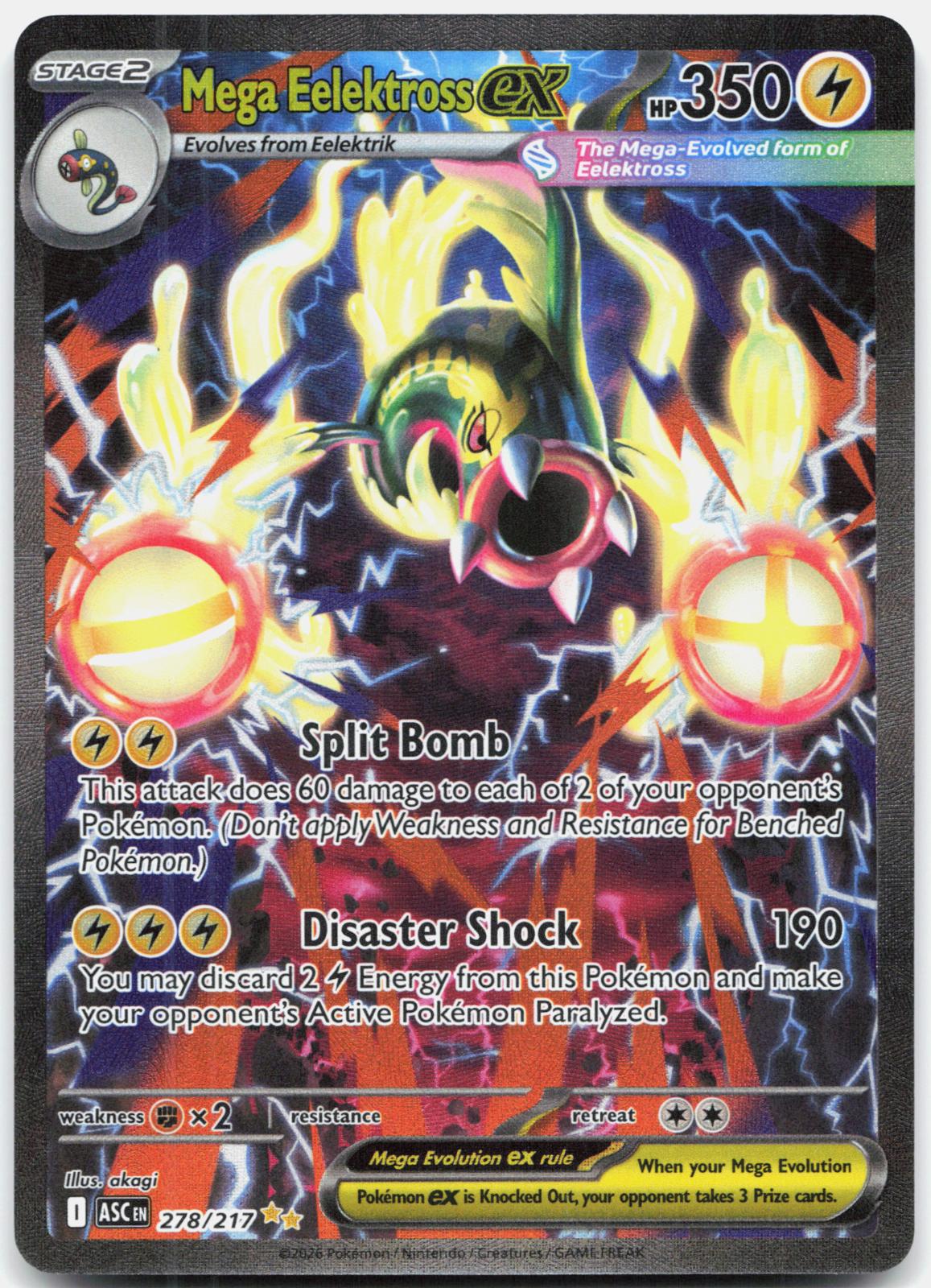 Mega Eelektross ex 278/217 Ascended Heroes Pokemon Holo NM