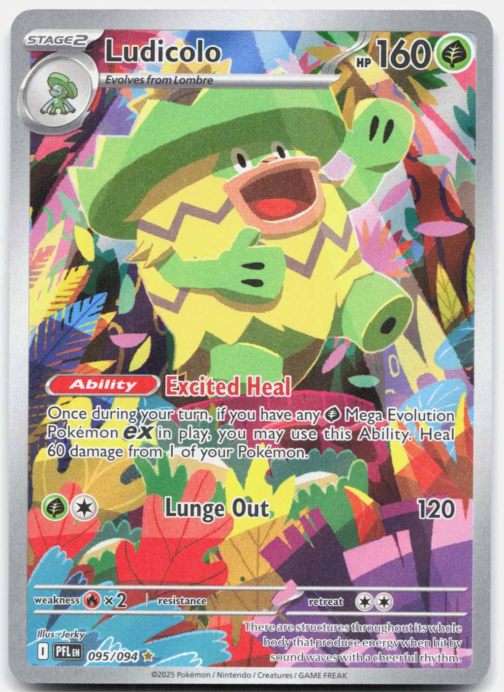 Ludicolo 095/094 Illustration Rare Phantasmal Flames Pokemon Holo Near Mint