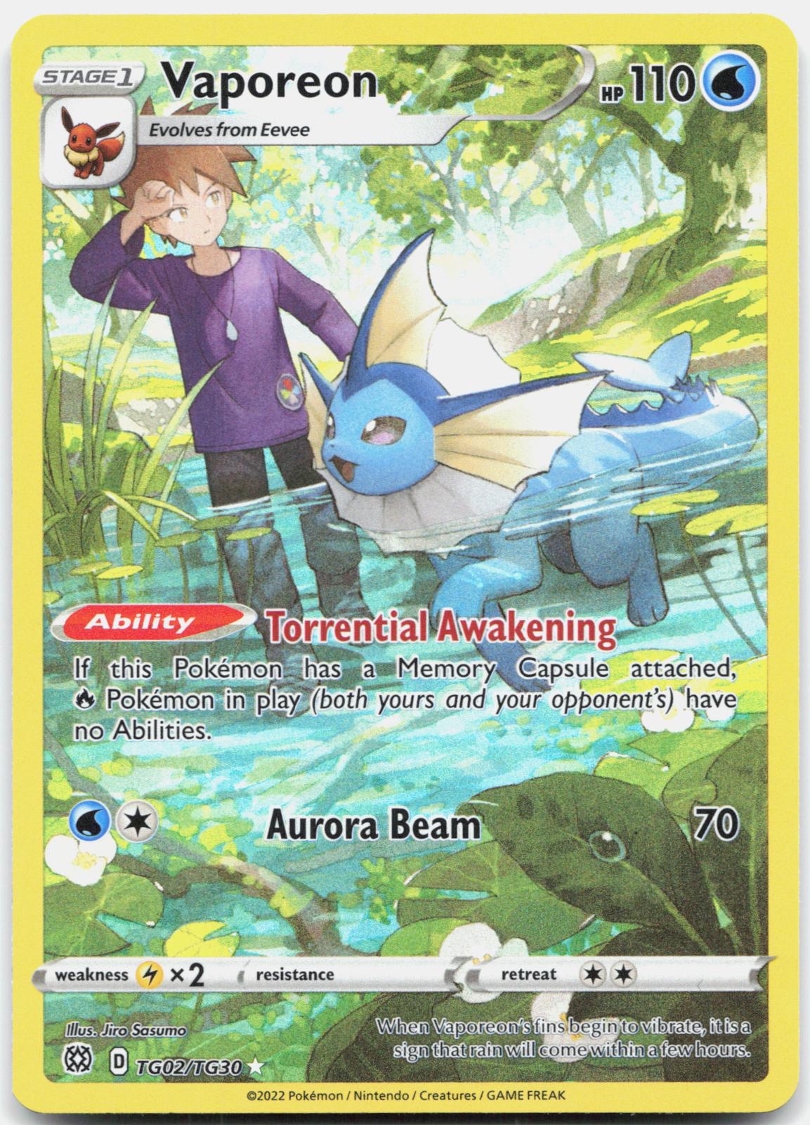Vaporeon TG02/TG30 Holo Brilliant Stars Trainer Gallery Pokemon NM
