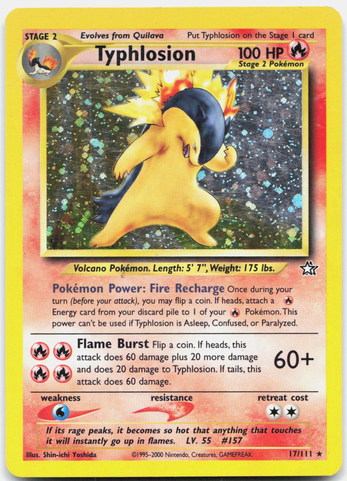 Typhlosion 17/111 Holo Rare Neo Genesis Pokemon 1st Edition Holo Heavily Played