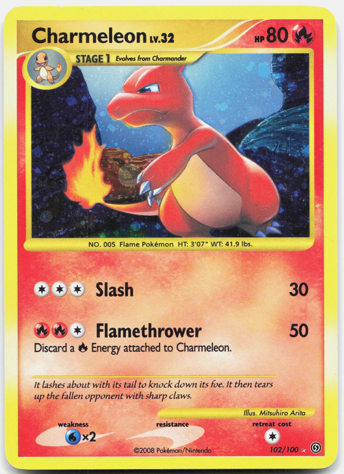 Charmeleon 102/100 Secret Rare Stormfront Pokemon Holo Moderately Played